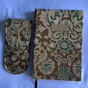 NEW Muted Tones, Floral Paisley Notebook & Pen Holder